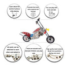 Metal Motorcycle Model Kit Buildable Chopper Toy with Bolts & Tools DIY  (105 Pieces) 7.5 Inches