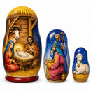 3 Nativity Scene Set Wooden Nesting Dolls 4.25 Inches