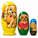 Set of 3 Labrador Retriever Dogs Wooden Nesting Dolls 4.25 Inches