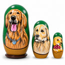 Set of 3 Labrador Retrievers Wooden Nesting Dolls 4.25 Inches
