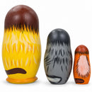 Set of 3 Cats with Milk and Fish Wooden Nesting Dolls 4.25 Inches