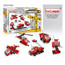 Fire truck, Helicopter, Robot & Plane Construction Model Kit (399 Pieces)