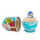 Set of 3 Santa with Gifts Wooden Nesting Dolls Figurines 4.25 Inches