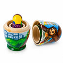 Set of 3 Jesus with Cross, Easter Eggs Wooden Nesting Dolls 4.25 Inches