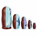 Set of 5 Dolphins Wooden Nesting Dolls 6 Inches
