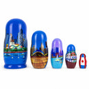 5 Pieces Chicago, Illinois Wooden Nesting Dolls