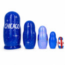 5 Pieces Chicago, Illinois Wooden Nesting Dolls