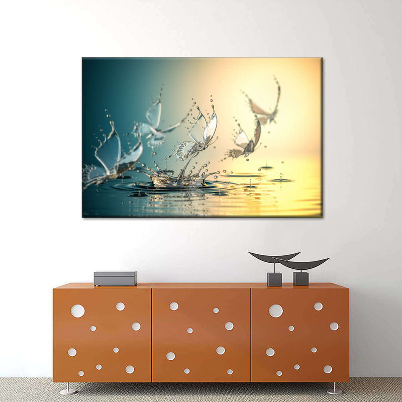 Aqua Butterflies Wall Art