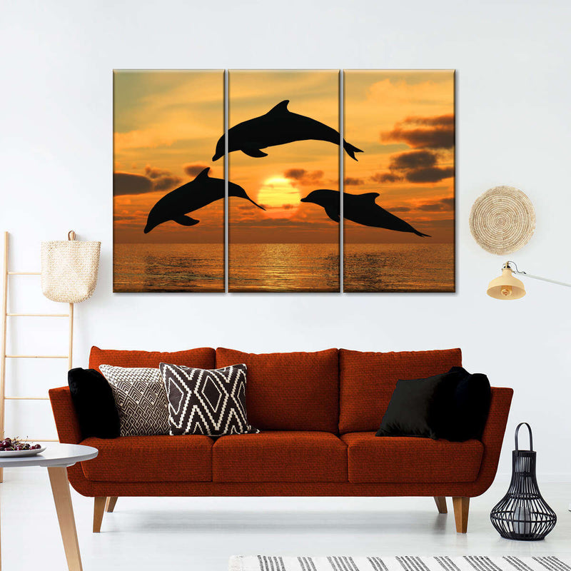 Flying Dolphins Wall Art