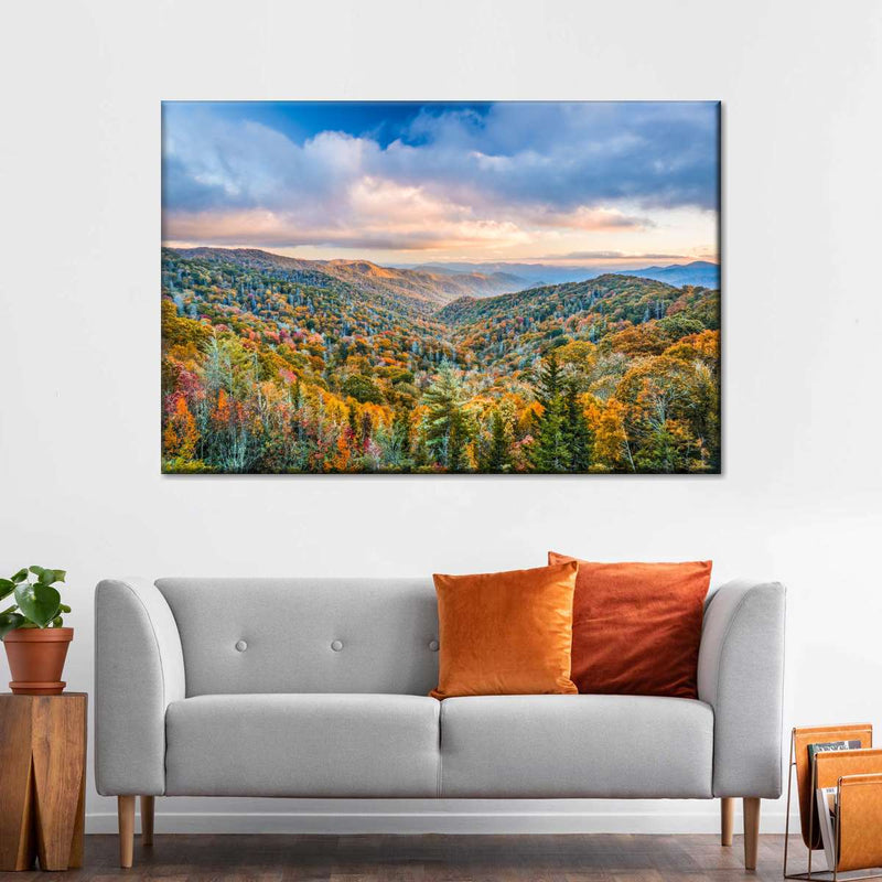 Smoky Mountains At Fall Wall Art