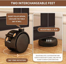 Brown Foldable Computer Desk With Wheels And Storage For Home Office