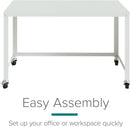 Mobile Metal Desk Workstation with Wheels and Durability