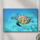 Green Sea Turtle Oil Paint Canvas Wall Art