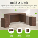 Executive Desk 66 Inch With Cord Management Walnut Laminate
