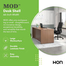 Executive Desk 66 Inch With Cord Management Walnut Laminate