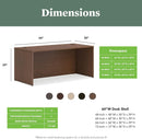 Executive Desk 66 Inch With Cord Management Walnut Laminate