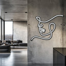 Lineart Face Metal Neon Wall Art- LN0168