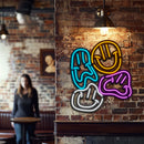 Colorful Smiles Metal Neon Wall Art- LN0185