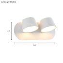 DecorBites™ Modern 1/2/3-Light Bedroom Wall Sconce with Cone Metal Shade - White/Black Vanity Lighting Fixture in White Light