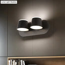 DecorBites™ Modern 1/2/3-Light Bedroom Wall Sconce with Cone Metal Shade - White/Black Vanity Lighting Fixture in White Light