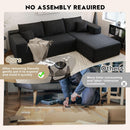 Modern 107.5 Inch Cloud Sectional Sofa With Chaise