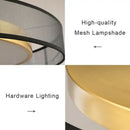 Modern 16w copper ceiling light for living room with frosted glass