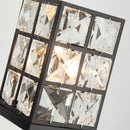 Modern 3-Light Black Wall Sconce with Cryatal Shade