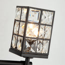 Modern 3-Light Black Wall Sconce with Cryatal Shade