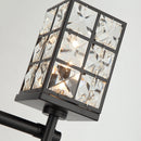 Modern 3-Light Black Wall Sconce with Cryatal Shade