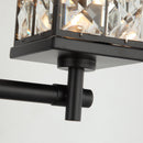 Modern 3-Light Black Wall Sconce with Cryatal Shade