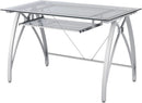 Modern 48 Inch Glass Computer Desk With Metal Frame