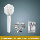 Modern 5-function shower head bathroom sprayer in white silver & black