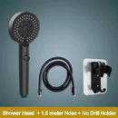 Modern 5-function shower head bathroom sprayer in white silver & black