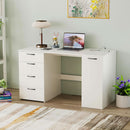 Modern 53 Inch White Computer Desk with Charging Station