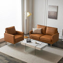 Modern 56 Inch PU Leather Loveseat for Small Spaces