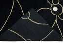 Modern 6x8 Black and Gold Wool and Silk Hand Woven Rug
