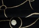 Modern 6x8 Black and Gold Wool and Silk Hand Woven Rug