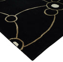 Modern 6x8 Black and Gold Wool and Silk Hand Woven Rug