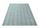 Modern Striped 8x10 Hand Made Ivory and Gray Blended Wool Area Rug