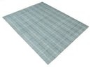 Modern 8x10 Hand Made striped silver and Gray Blended Wool Area Rug