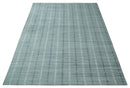 Modern 8x10 Hand Made striped silver and Gray Blended Wool Area Rug