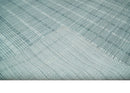 Modern 8x10 Hand Made striped silver and Gray Blended Wool Area Rug