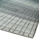 Modern Stripes 8x10 Hand Made Ivory and Gray Blended Wool Area Rug