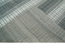 Modern Stripes 8x10 Hand Made Ivory and Gray Blended Wool Area Rug