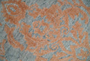 Modern 8x10 Silver and Rust Traditional Carved Pattern Handmade Wool Area Rug