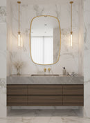 Oblong Brass Mirror - Modern Aesthetic Mirror