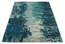 Modern Abstract 2x2, 2x4, 4x6 and 8x10 Feet Multi color Hand Tufted Wool and Viscose Area Rug | BAN01
