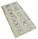 Modern Abstract 2x3 Beige and Gray Hand Knotted  Wool and Silk Area Rug