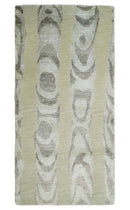 Modern Abstract 2x3 Beige and Gray Hand Knotted  Wool and Silk Area Rug