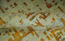 Modern Abstract 5x7 Gold and Beige Recycled Art Silk Area Rug